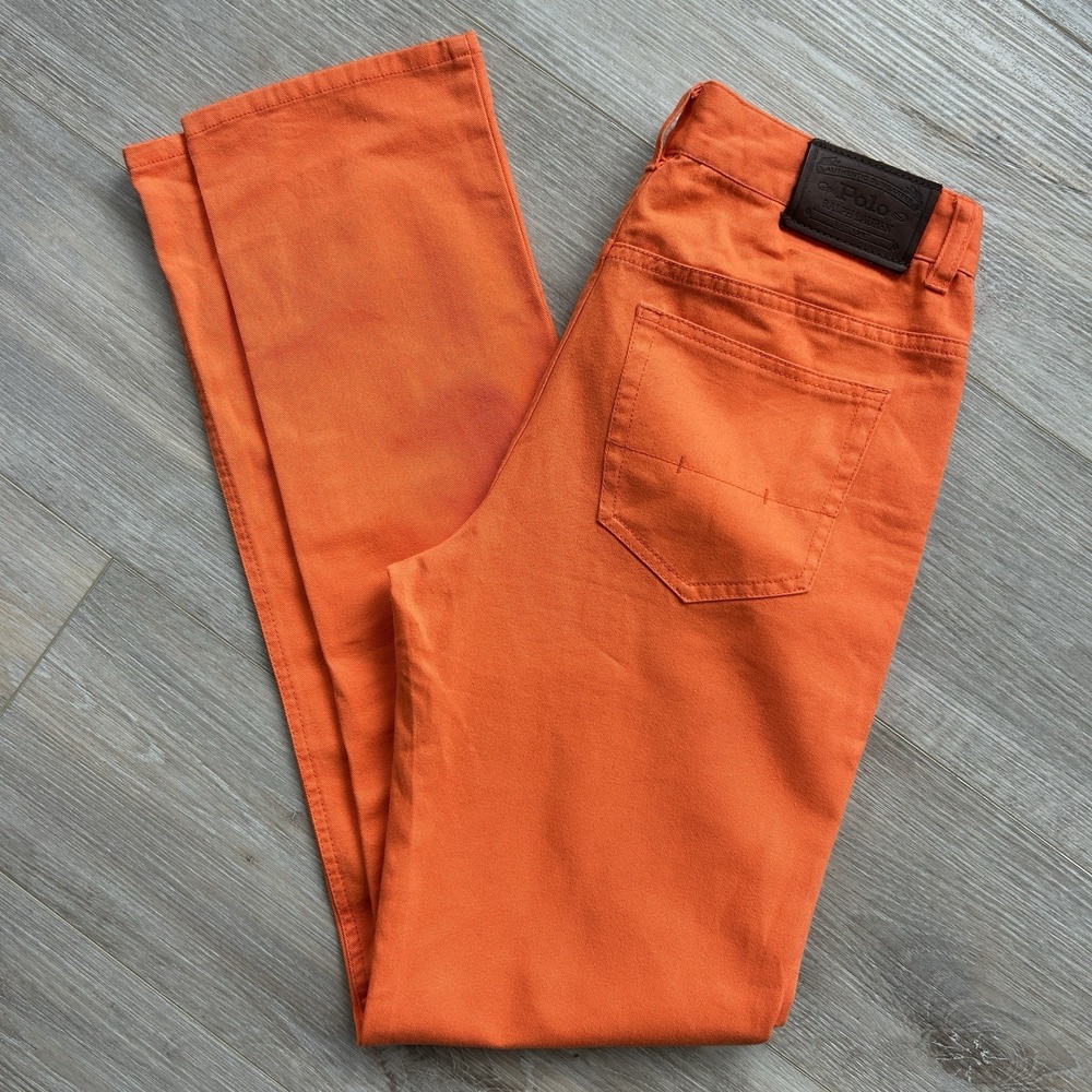 Polo Ralph Lauren Chino Pants Youth 16‎ (28x31) Orange Straight Leg Flat Front